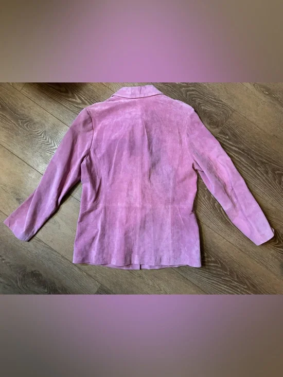 Pink Suede Button-Up Shacket - Picture 6 of 11